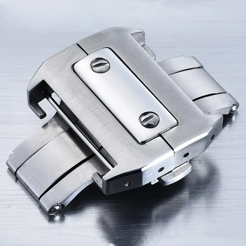 Men'S Accessories Cartier - ตัวล็อคแบบผีเสื้อสแตนเลสแท้แบบกดสองชั้น ป้องกันการแพ้ สำหรับนาฬิกา Cartier Santos อุปกรณ์เสริมนาฬิกา