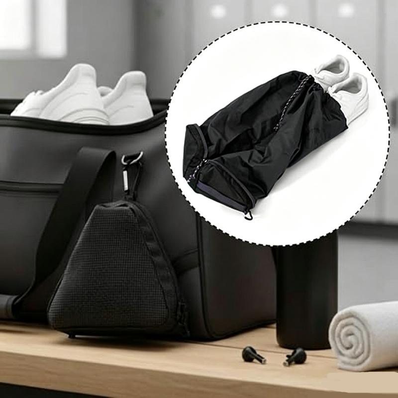 Travel Organizer Men - กระเป๋าใส่รองเท้าแบบพับได้สำหรับเดินทาง กระเป๋าเก็บรองเท้าสีดำ ที่จัดระเบียบรองเท้าแบบพกพา สำหรับยิม แคมป์ปิ้ง และการเดินทาง