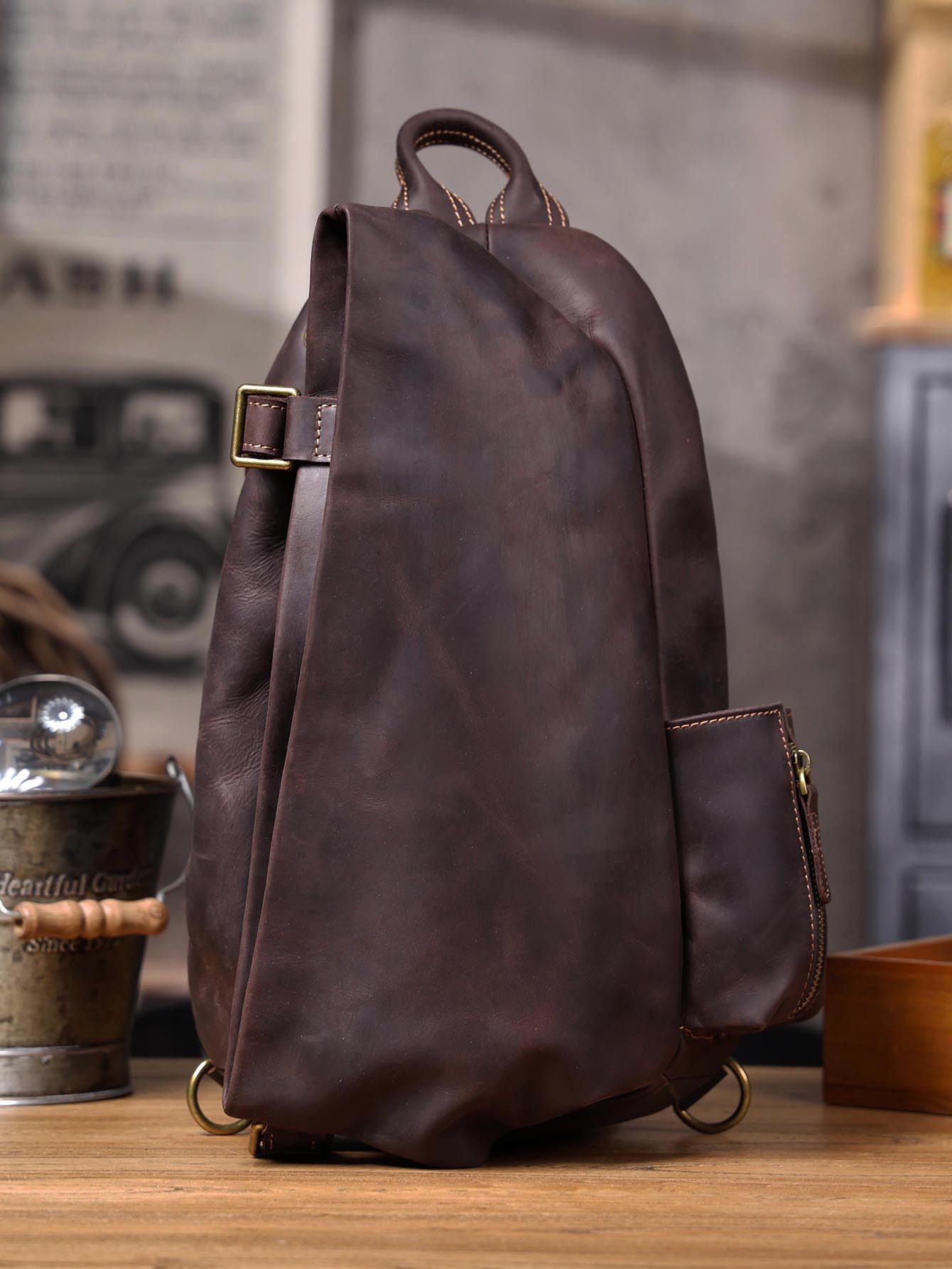 กระเป๋าหนังวินเทจทรงออร์แกไนเซ - Travel Organizer Men บทวิจารณ์และราคา